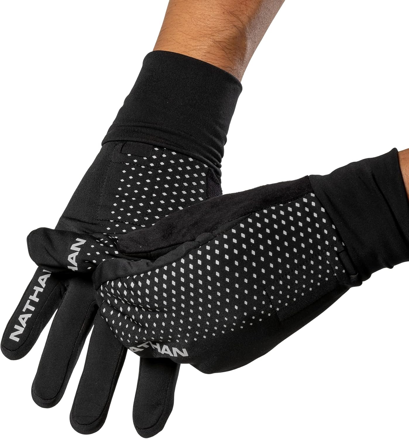 Nathan Convertible Glove to Mitt with Reflective Print. Touch Screen Finger for Smartphone Use. for Running and Outdoor Sports. Glove to Mitten.