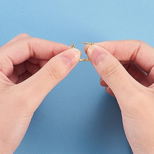 Miniatura 4 de Airssory 5 pares de aretes ovalados de latón chapado en oro de 18 quilates de 0.689 x 0.512 in para mujer, aretes para hacer joyas