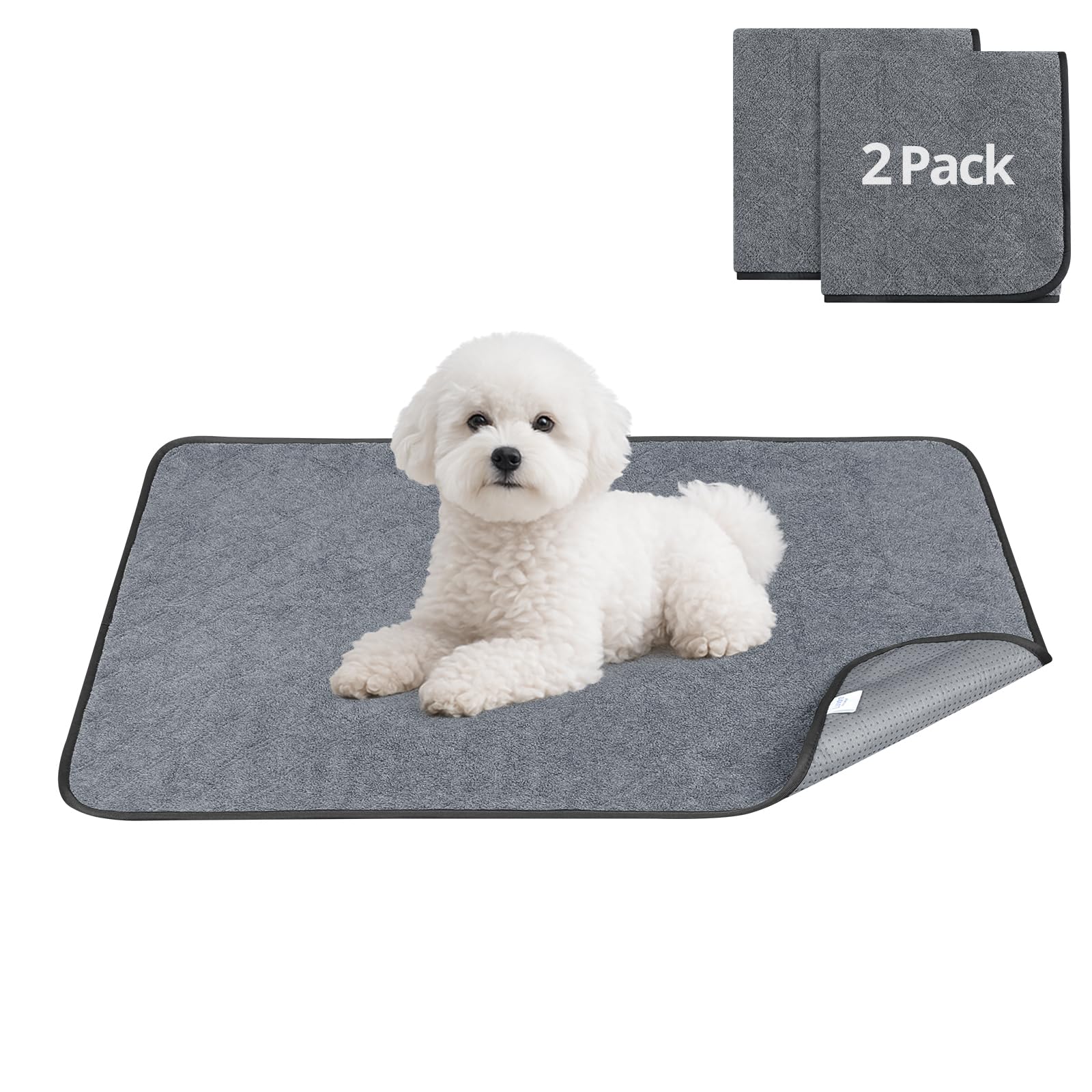 2 pezzi 70*100cm Tappetini Assorbenti per Cani, Traverse Lavabili per Cani, Tappetino per Addestramento del Cane Riutilizzabile per Gatti, Cani, Conigli, Porcellini d'India