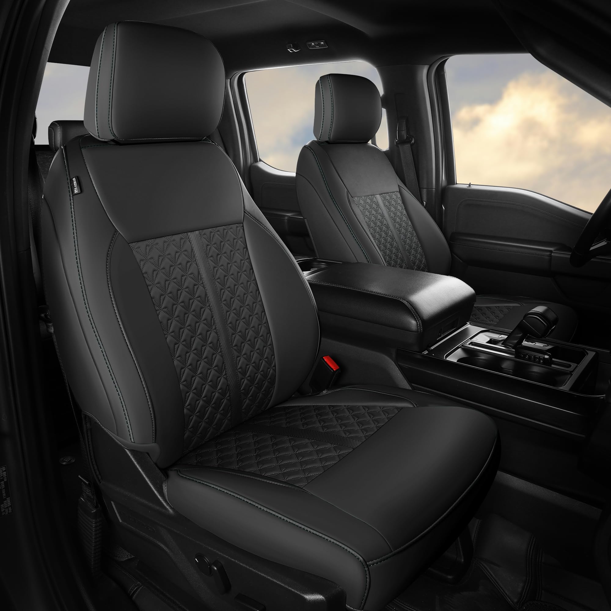 custom seat cover for ford f150 2010 2011 2012 2013 2014 - fit full set leather truck seat cover for 2010-2014 f150 xl/xlt accessories