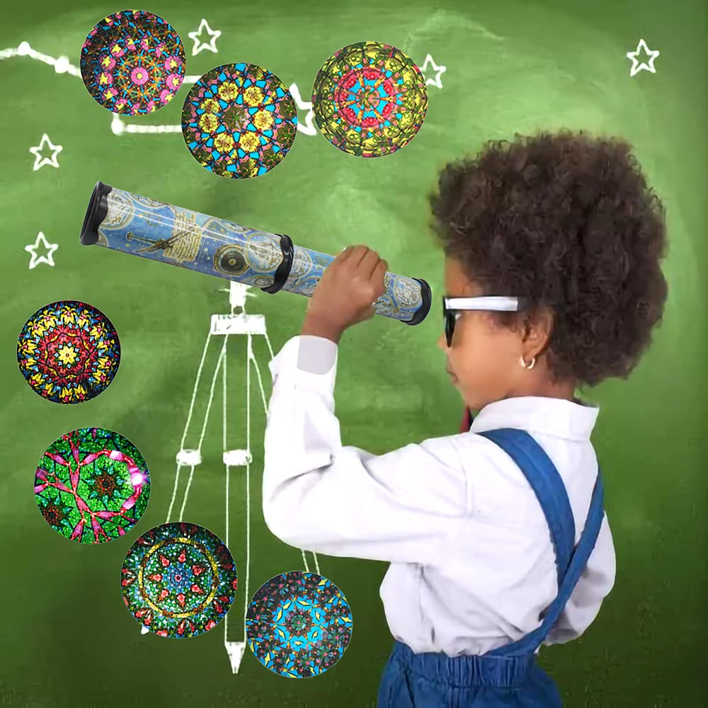 Caleidoscopi, Caleidoscopio Mondo Classico Giocattolo Educativo Bambini Caleidoscopi Pedagogici Girevole Estensibile per Bambini