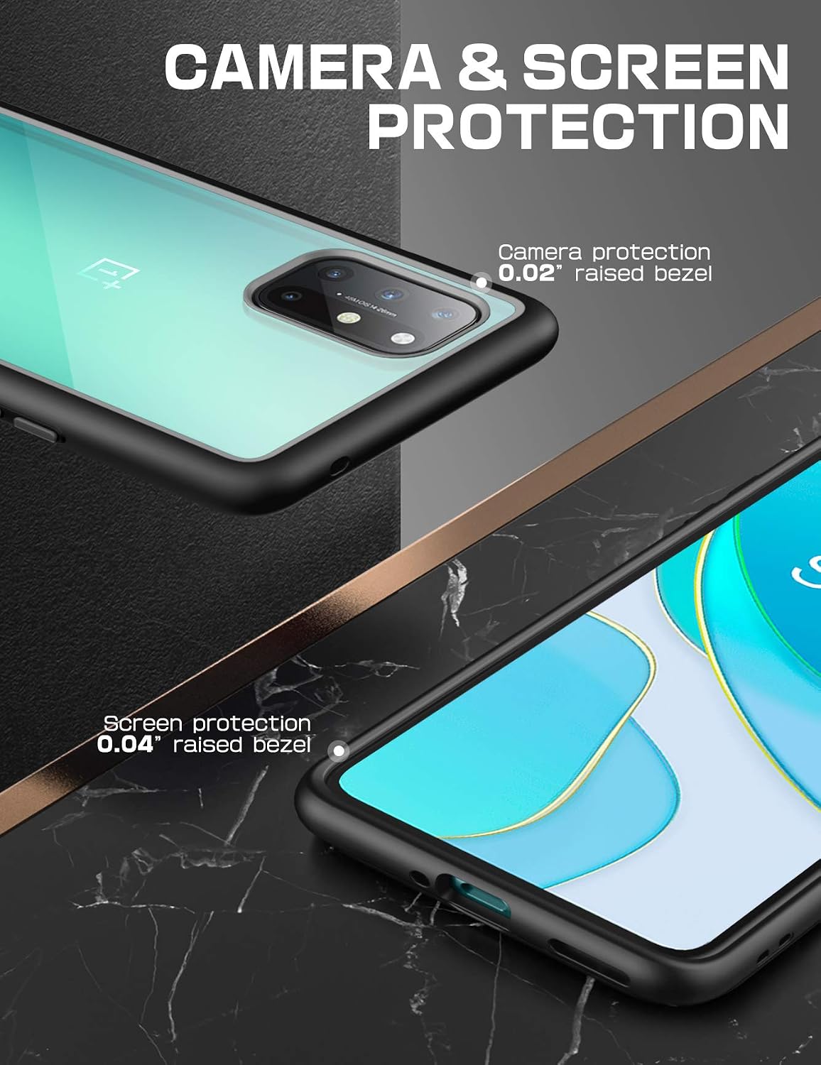 SUPCASE Unicorn Beetle Style Series Case Designed for OnePlus 8T, Premium Hybrid Protective Clear Case for OnePlus 8T 5G (Black)
