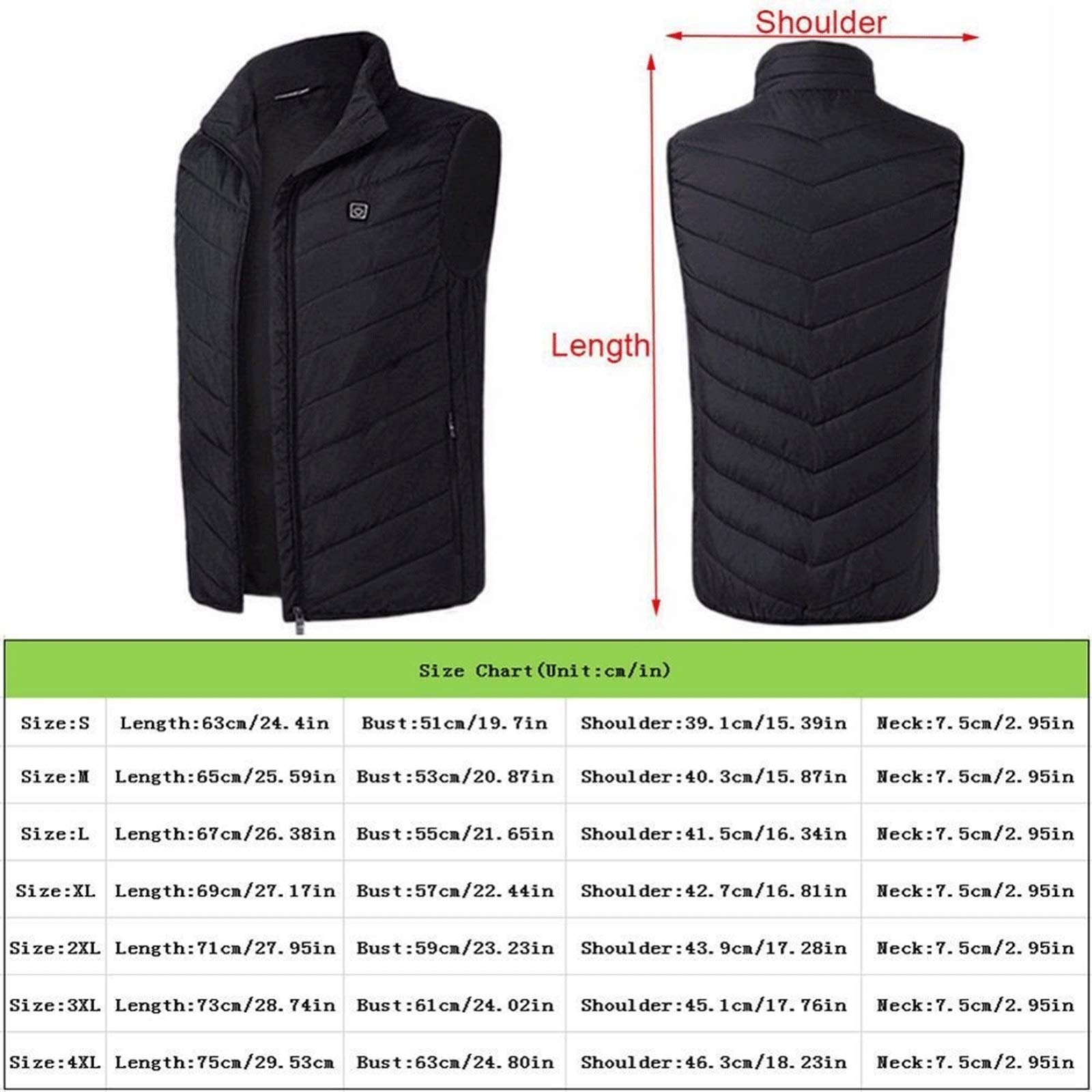 Chaleco térmico Hombres Mujeres Chalecos de plumón de pato Chaleco térmico eléctrico, Carga USB lavable Ropa térmica Esquí de invierno Senderismo Acampar Senderismo Acampar Hombres Mujeres Chaquetas t