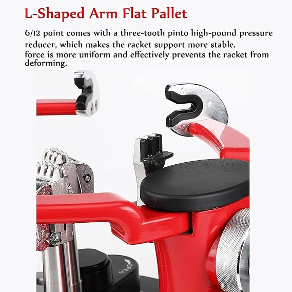 McbeAn Electric Badminton Racket Stringing Machine, 360 Rotation Tabletop Racquet Stringer with LCD Screen, Computer Numerical Control, 6-Point Fixed, 3 Gear Pull Speed, Special for Badminton Racket