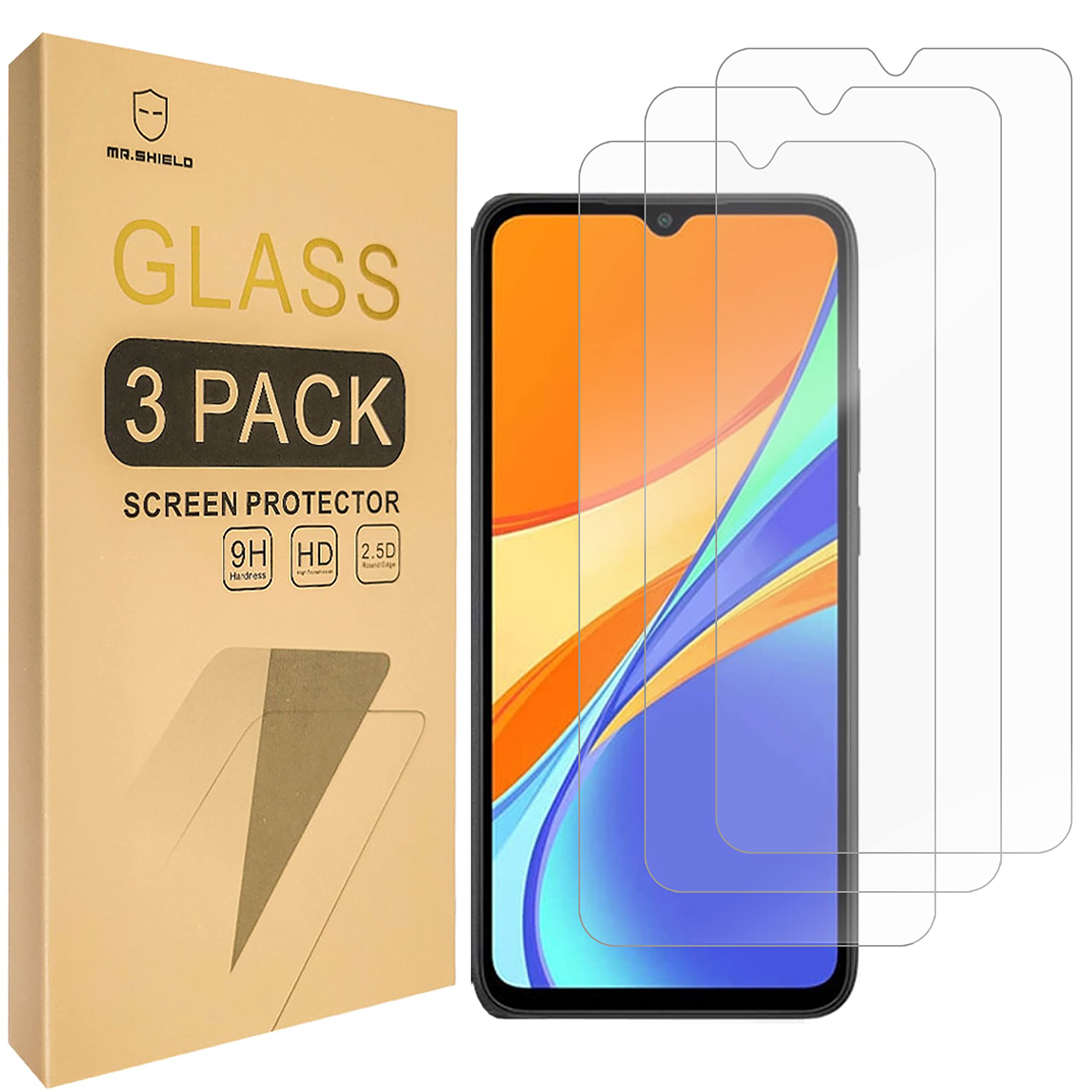 Mr.Shield [3-Pack] Designed For Xiaomi (Redmi 9T) [Tempered Glass] [Japan Glass with 9H Hardness] Screen Protector