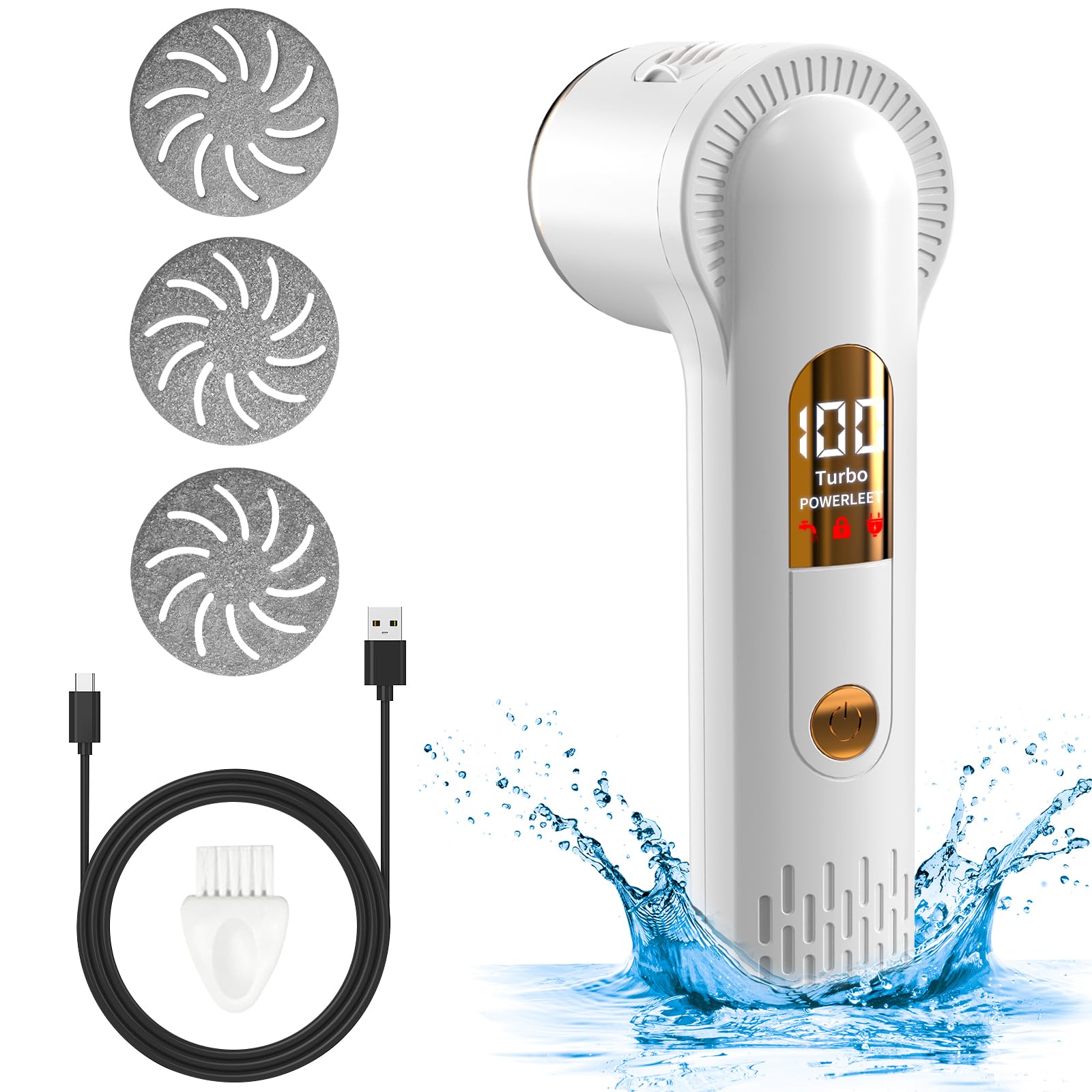 Electric Feet Callus Remover (with Dander Vacuum), USB Rechargeable Pedicure Device for Foot Care, Portable Power Foot File Tool for Dead Hard Skin Remove, Make Your Feet Soft Smooth