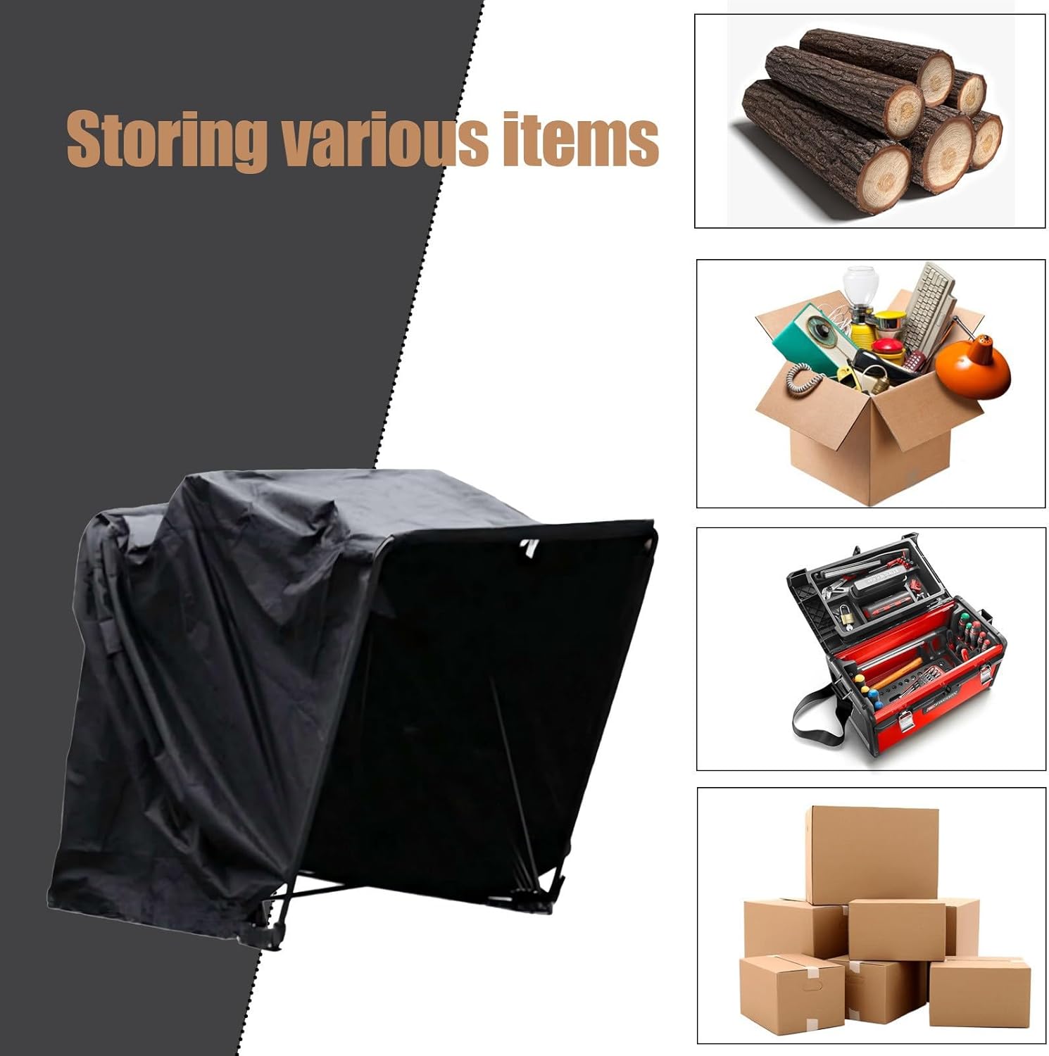 Motorcycle Shelter Storage Waterproof Oxford 600D Black Vehicle Protection Heavy Duty Hoods Motorcycle Shelter Shed with TSA Code Lock 136"x74"x75" Outdoor