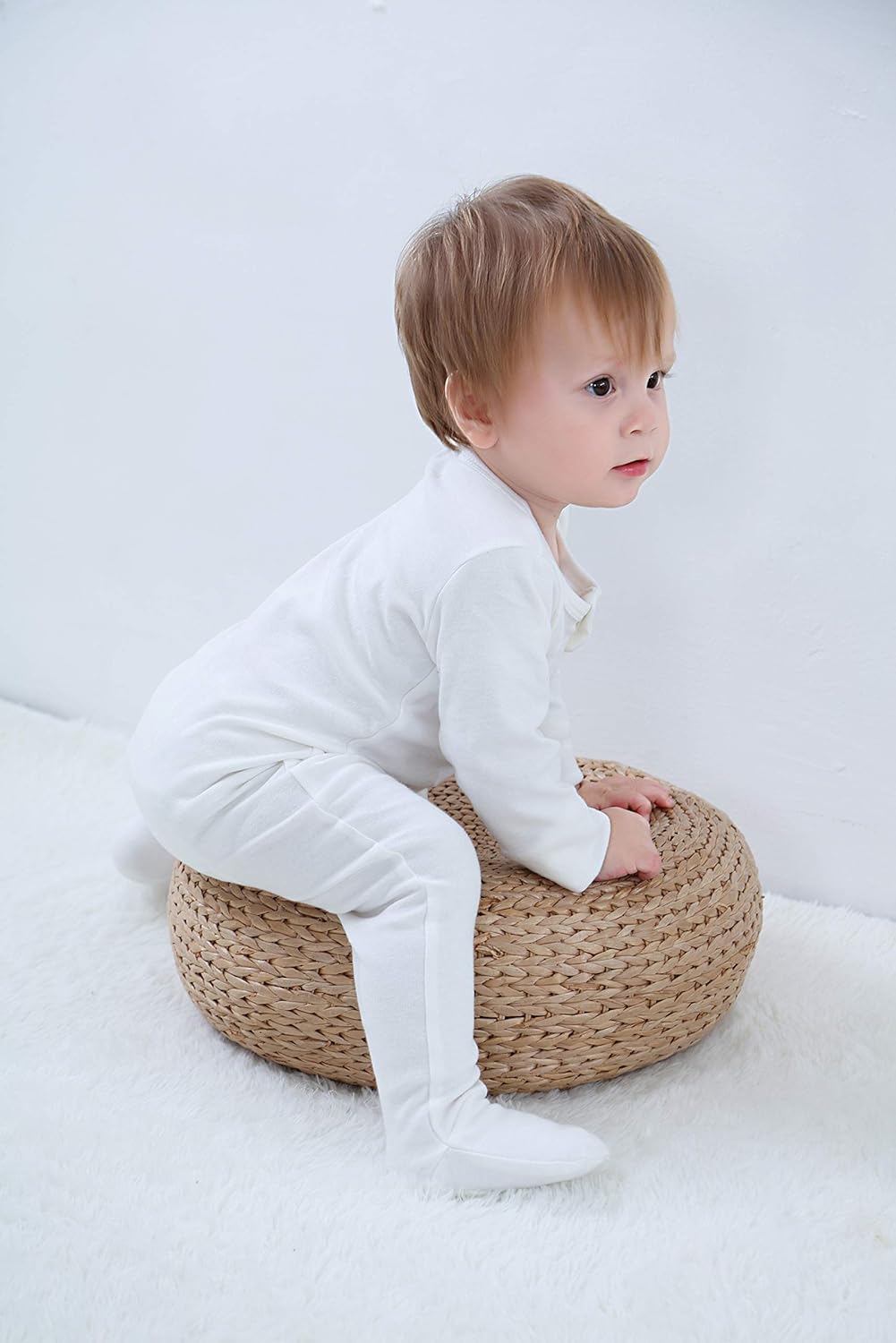 O2 BABY Baby Boys Girls Organic Cotton Zip-Front Sleeper Pajamas, Footed Sleep 'n Play - Image 3