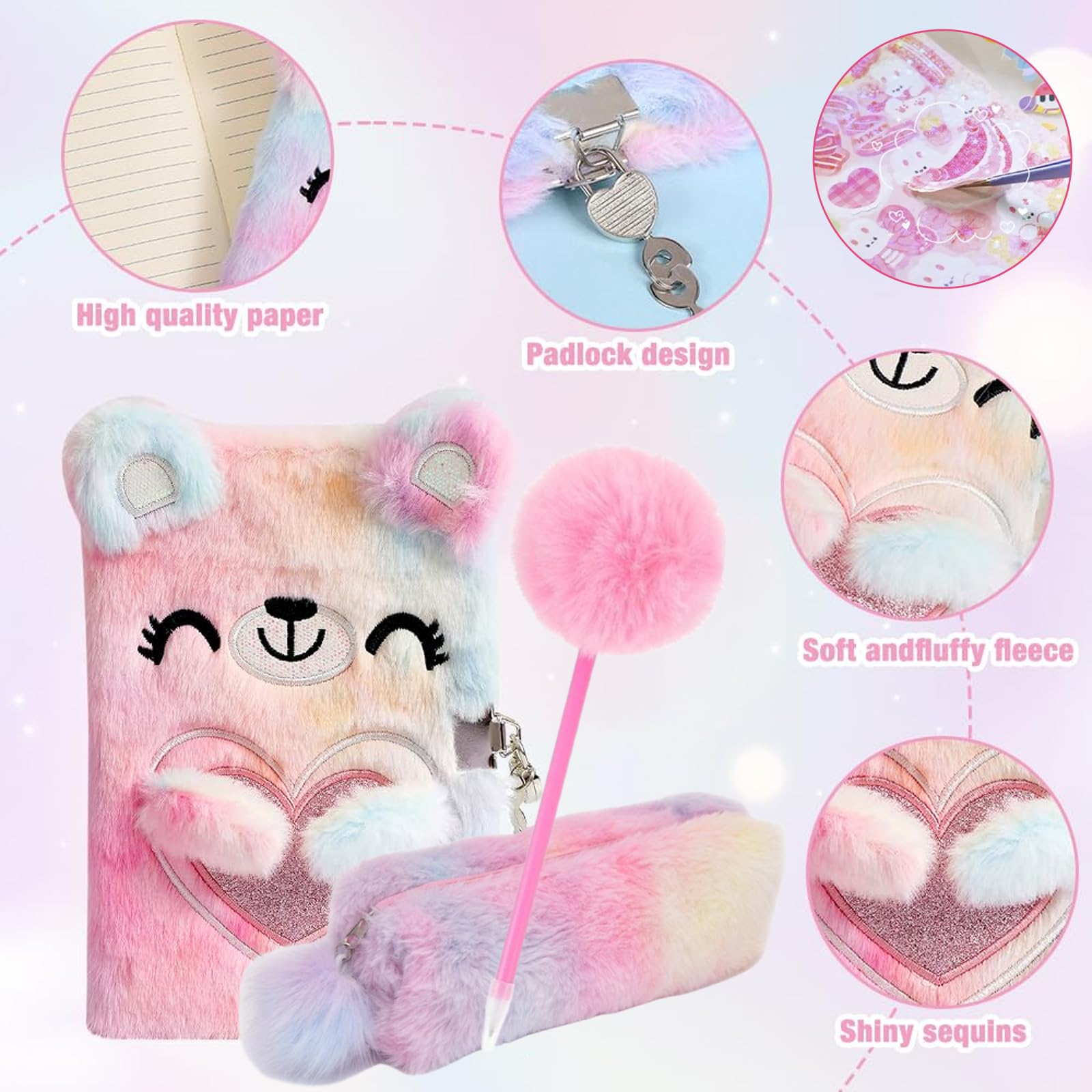 Diario Segreto per Bambina - Diario Bambina Unicorno con Lucchetto, Set Completo con Peluche, Regalo Perfetto per Ragazza