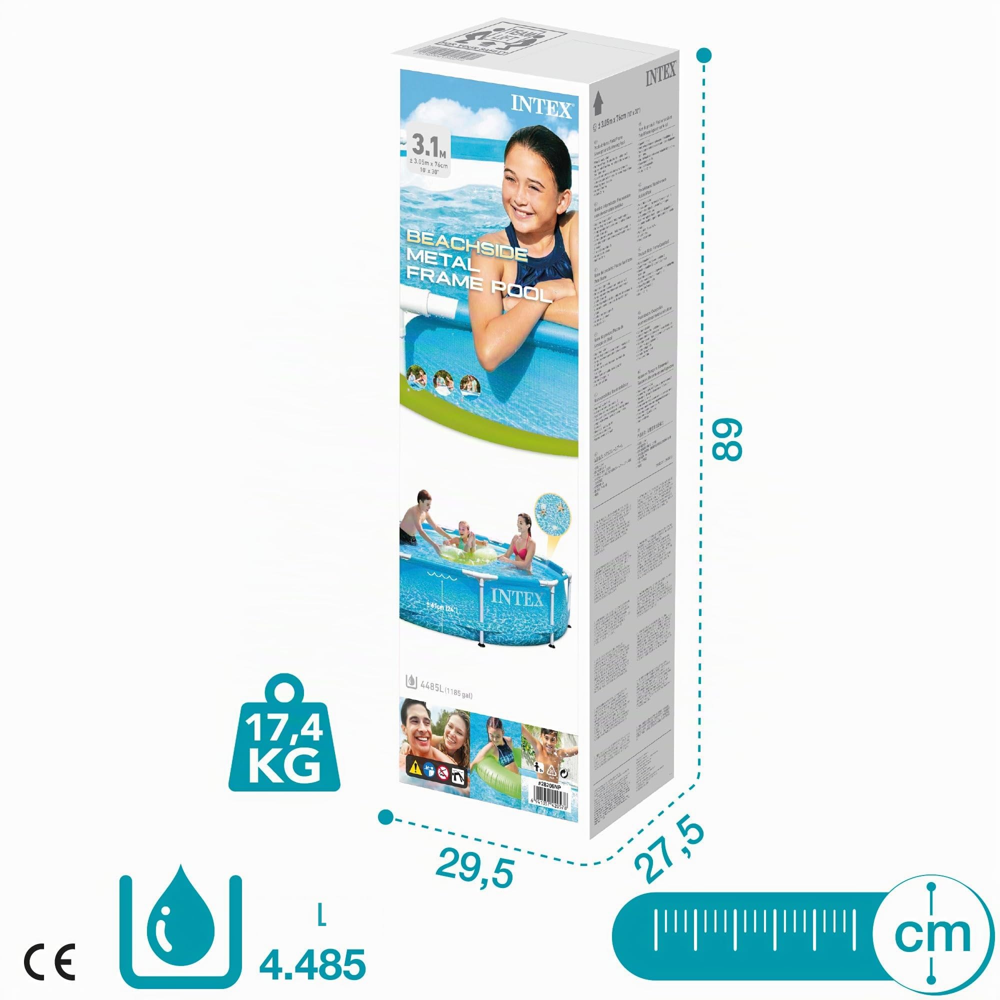 Intex 10FT X 30IN Beachside Metal Frame Pool
