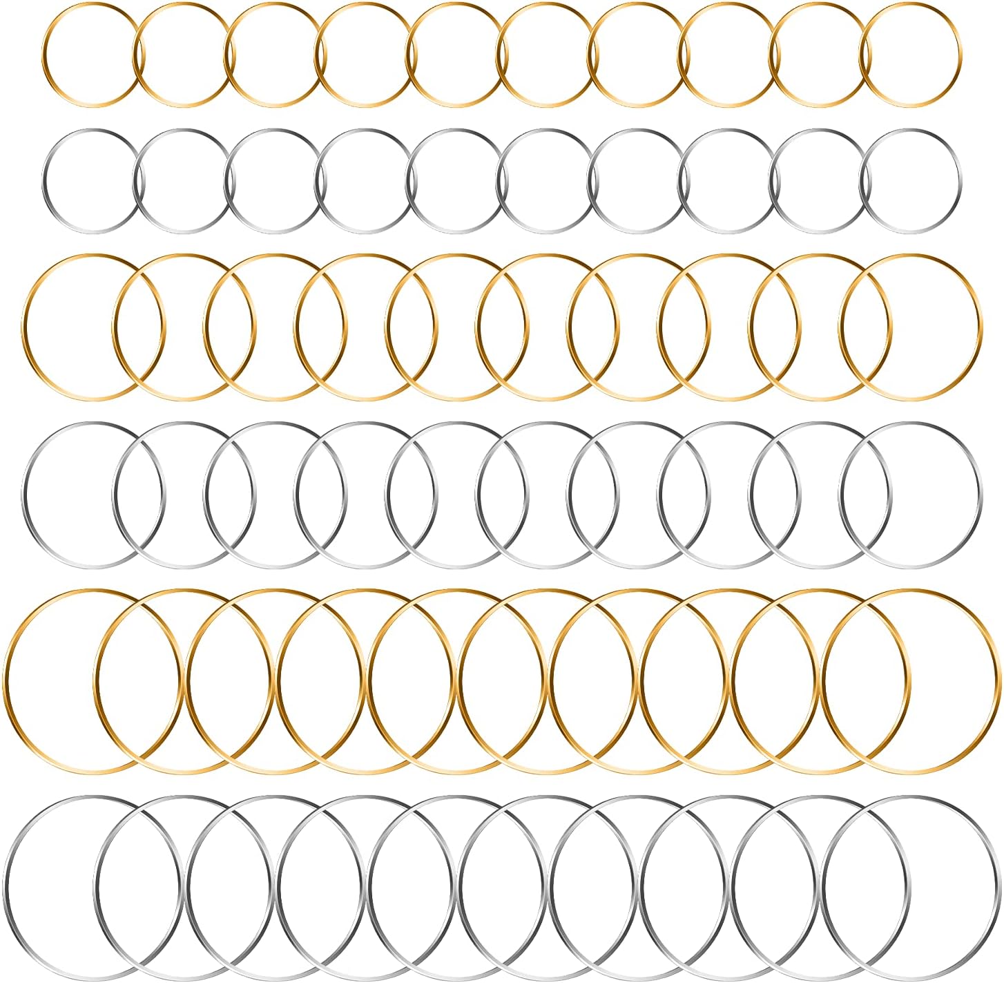 PATIKIL 28mm Earring Beading Hoops - 100pcs Solid Copper Jump Rings For Jewelry Making