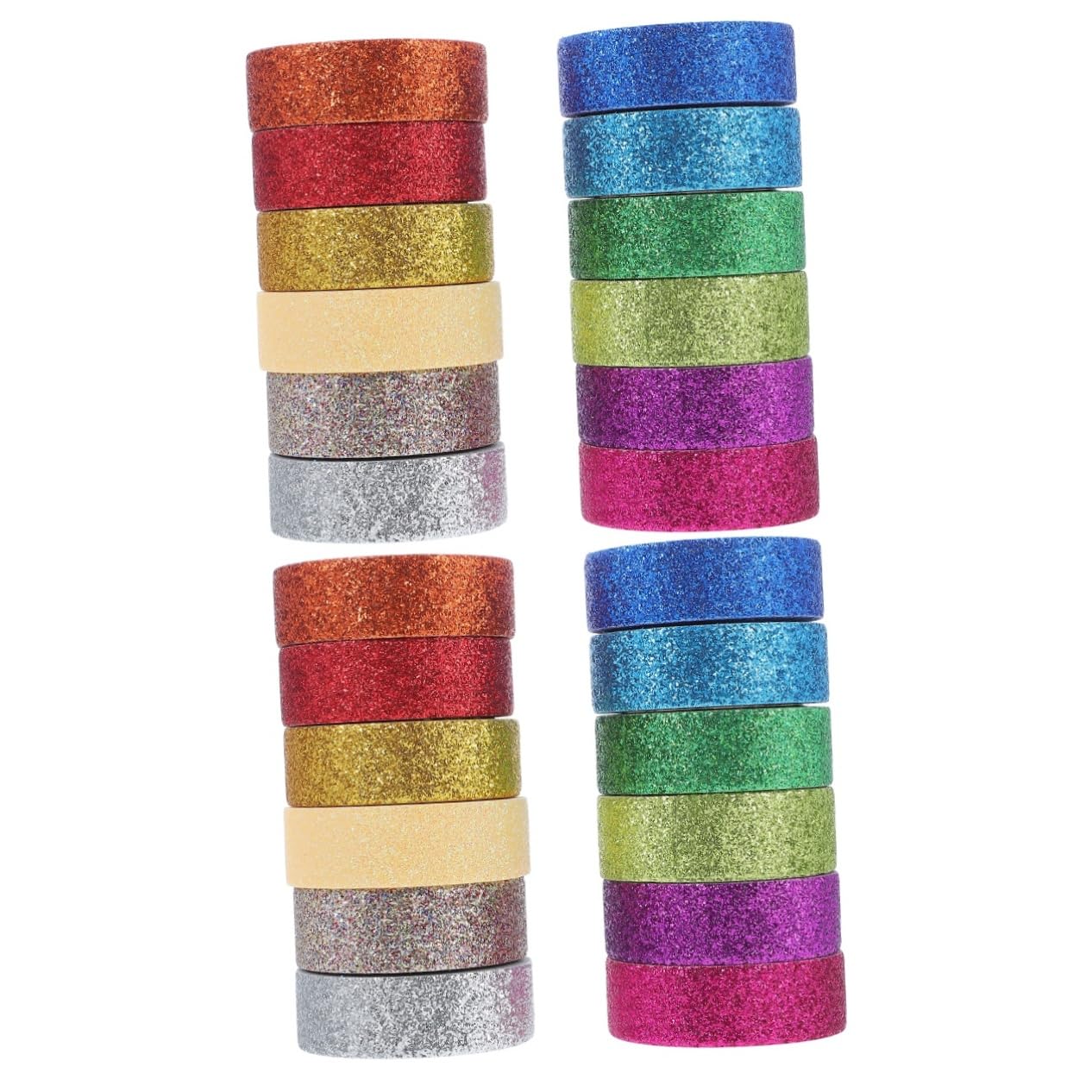 STOBOK 24 Nastro Adesivo Decorativo Washi Tape Glitterato Nastro Carta Per Scrapbooking e Decorazioni Fai Da Te Per Album Fotografici e Decorazioni Per Feste