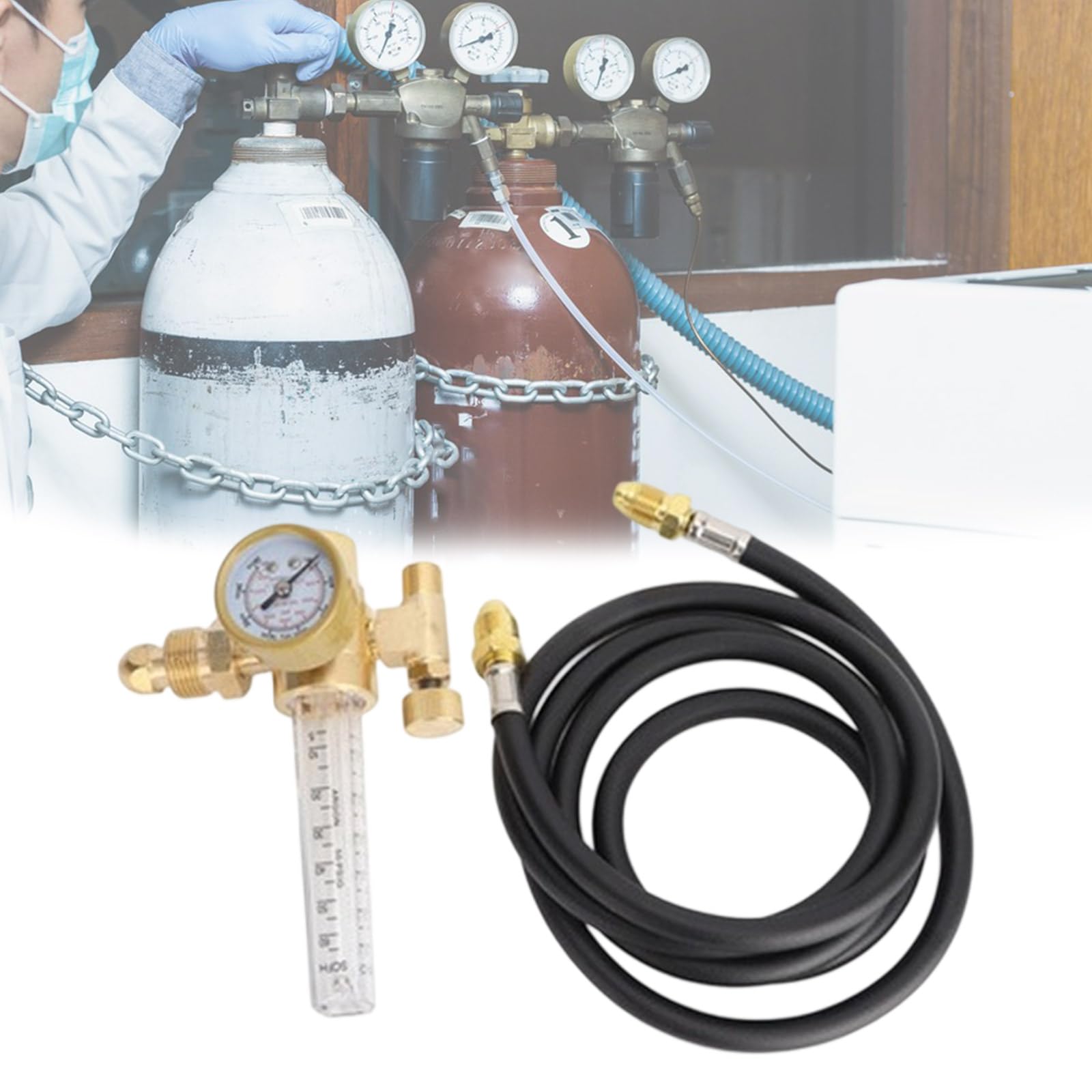 Przemysłowy regulator argonu CO2 z przepływomierzem 60 CFH i regulatorami 4000PSI, akcesoria spawalnicze, miernik przepływu argonu do spawania metodą TIG