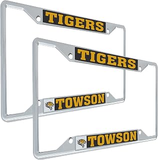 Desert Cactus Towson University Car Accessories Metal License Plate Frame for Front or Rear of Car (Mascot 2 Pack)