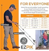 Vista 7 de EZPIK Pro herramienta de agarre plegable de 43" para personas mayores - Herramienta de agarre para ancianos, herramienta de alcance resistente
