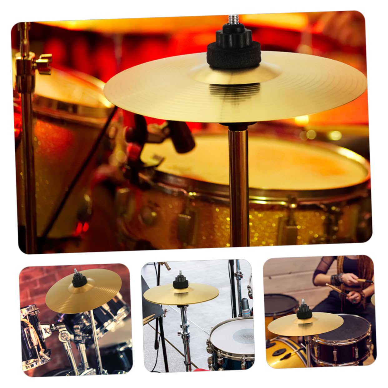 Cymbale Crash pour Batterie en Laiton, Lot de 2 Set de Set de Pièces, Or | Bords sans Bavures, Légère, pour Kit de Batterie et Cymbales Jazz, Instrument de Musique