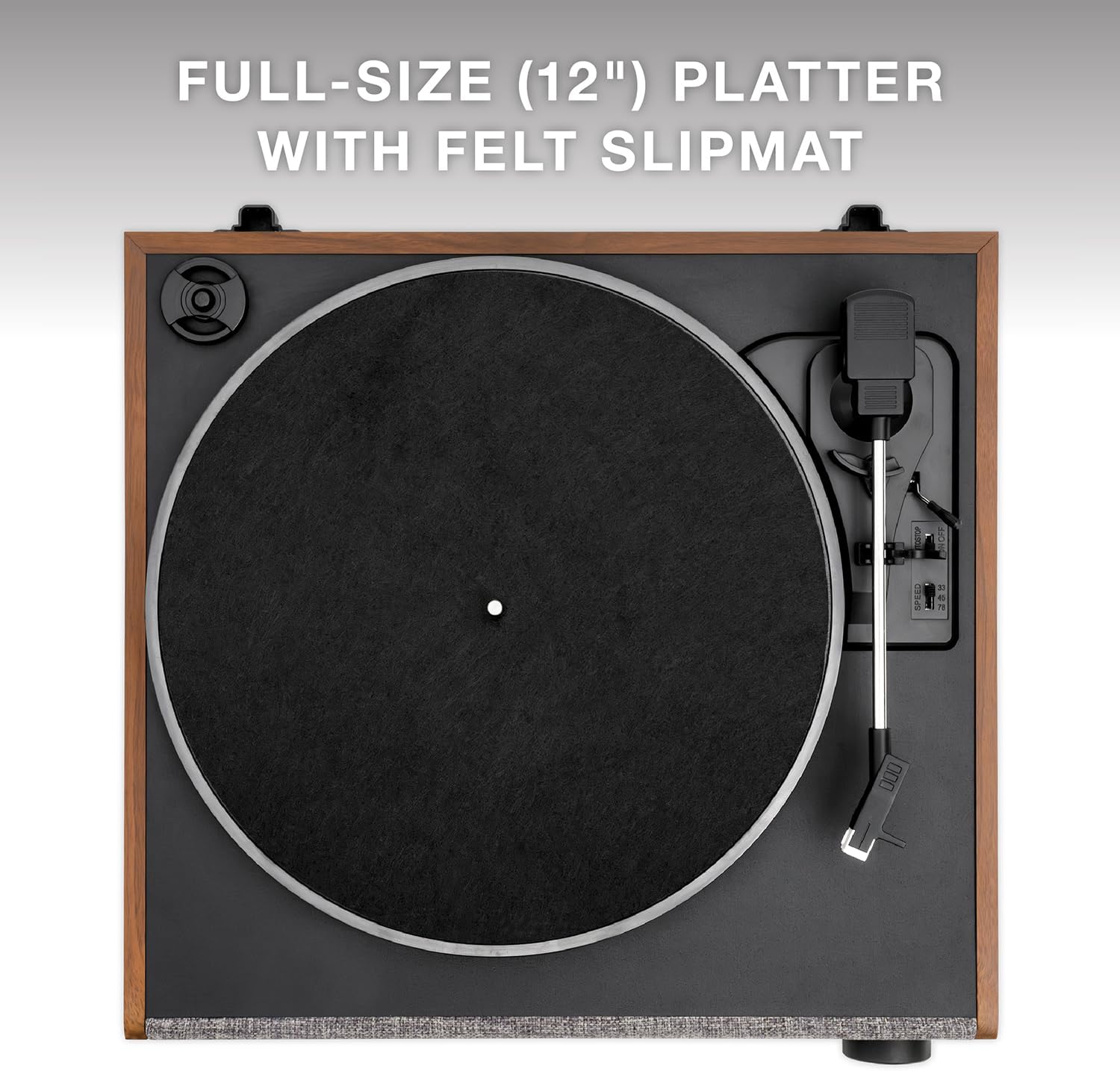 Victrola Eastwood LP – Bluetooth Record Player – 3-Speed Turntable, Audio Technica AT-3600L MM Cartridge, Vinyl Stream Bluetooth Output, Anti-Skip Floating Speaker System, RCA & 3.5mm Output (Walnut)