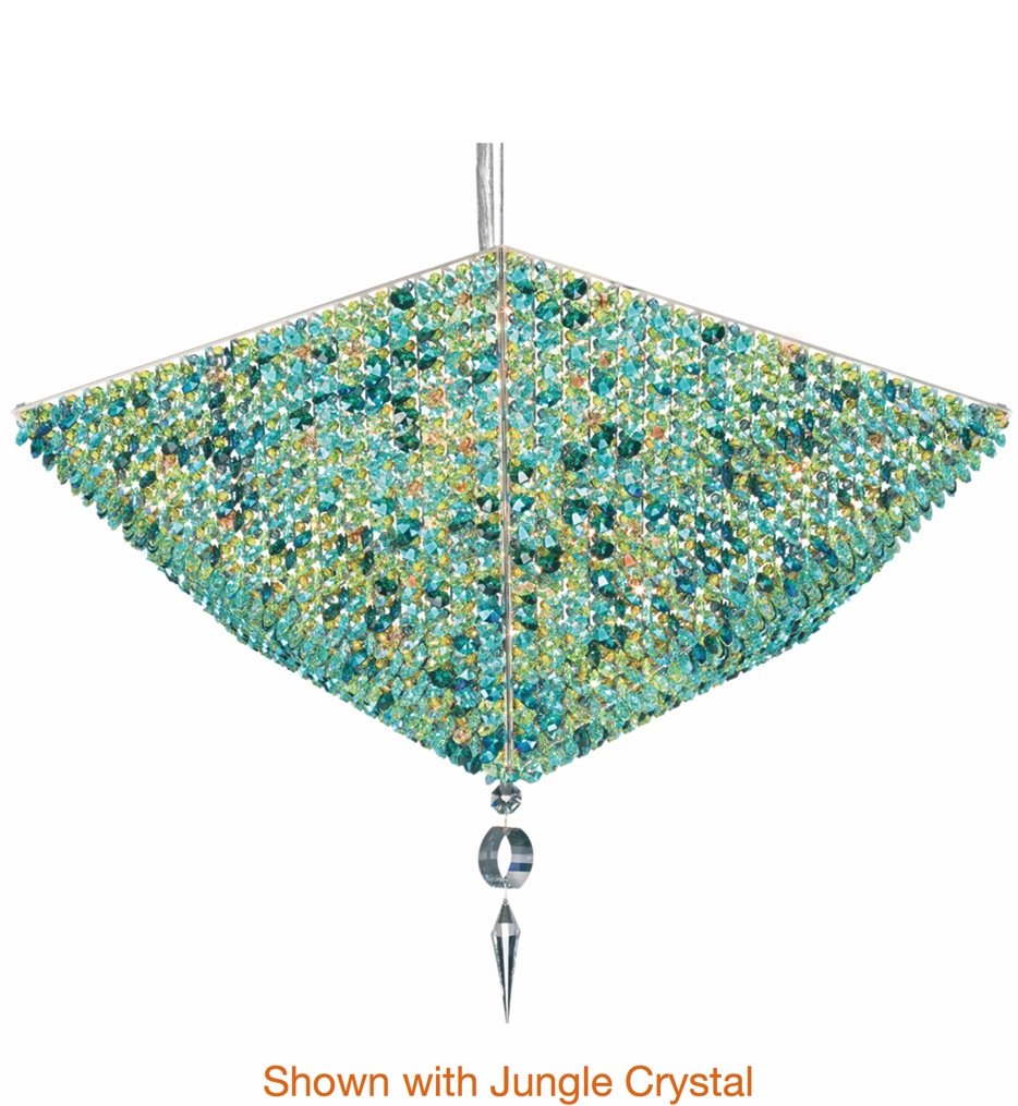 VP2413ORC Swarovski Lighting Vertex Pendant Light, Stainless Steel