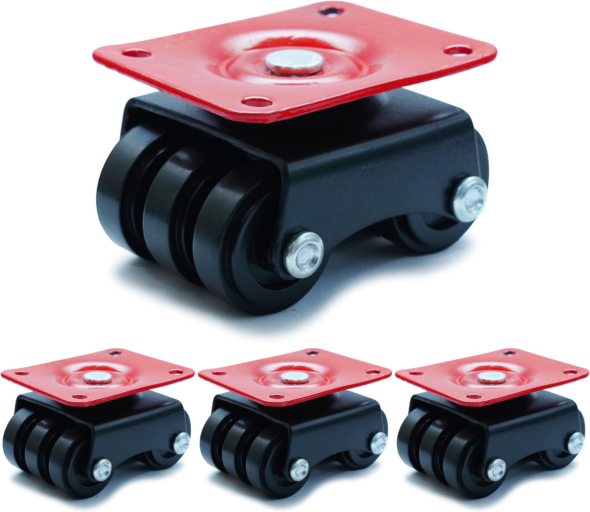 6 Wheel Caster Heavy Duty Roller for Furniture, Beds, Sofa, Table Counter - Upto 600 KG Load Capacity - Pack of 4