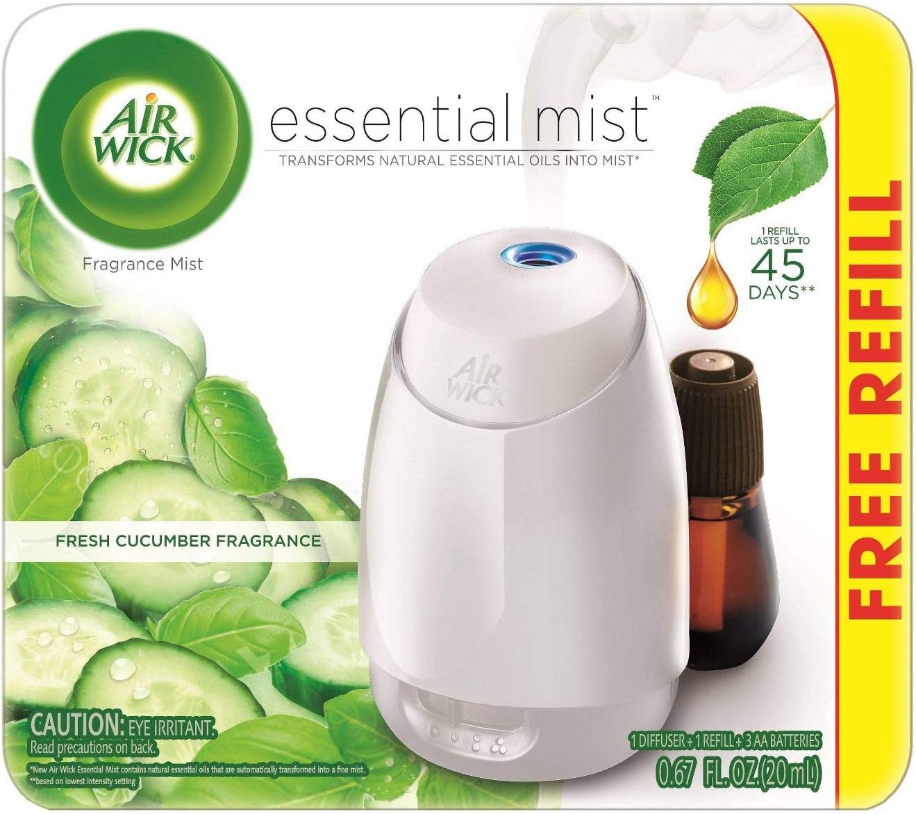 Air Wick Fresh Cucumber Fragrance Essential Mist with Free
