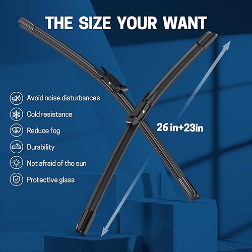 Miniatura 2 de MIKKUPPA Limpiaparabrisas de 26 + 23 pulgadas  Repuesto para Toyota Tundra 2007-2021, Toyota Sequoia 2008-2022, limpiaparabrisas delantero