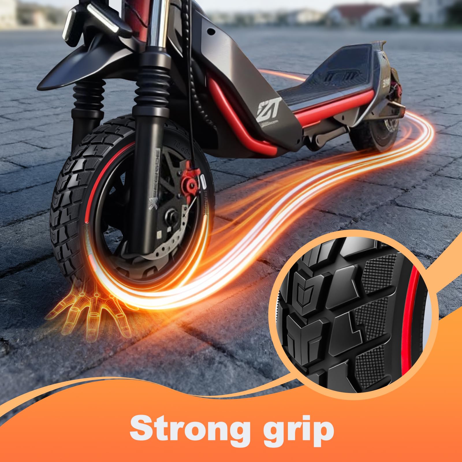 70/60-7,5 Offroad-Vollgummireifen für Ninebot G3/ZT3/ZT3Pro Elektroroller