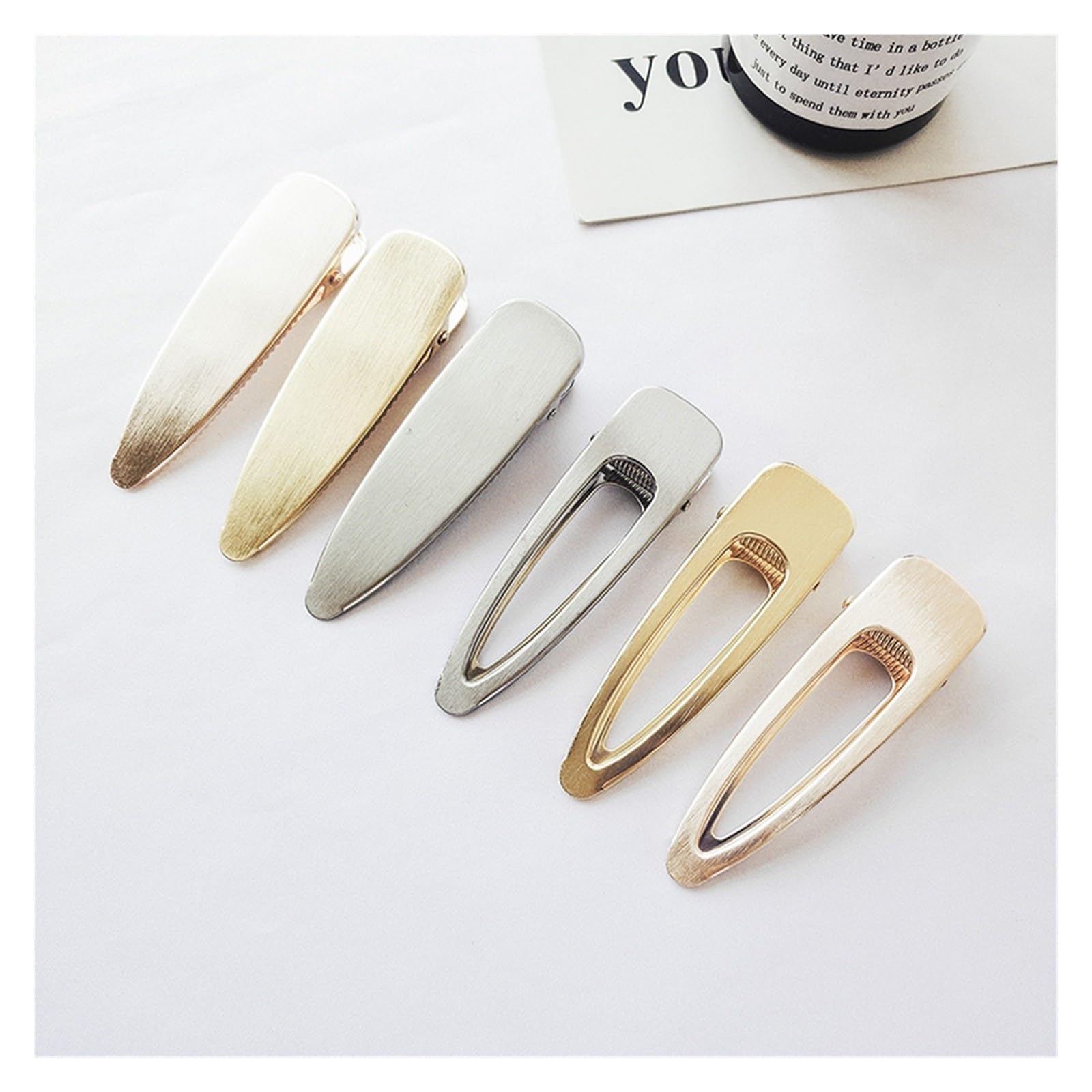 Épingles à cheveux en métal doré, 10 pièces, Base carrée vierge, pince(6cm round gold)