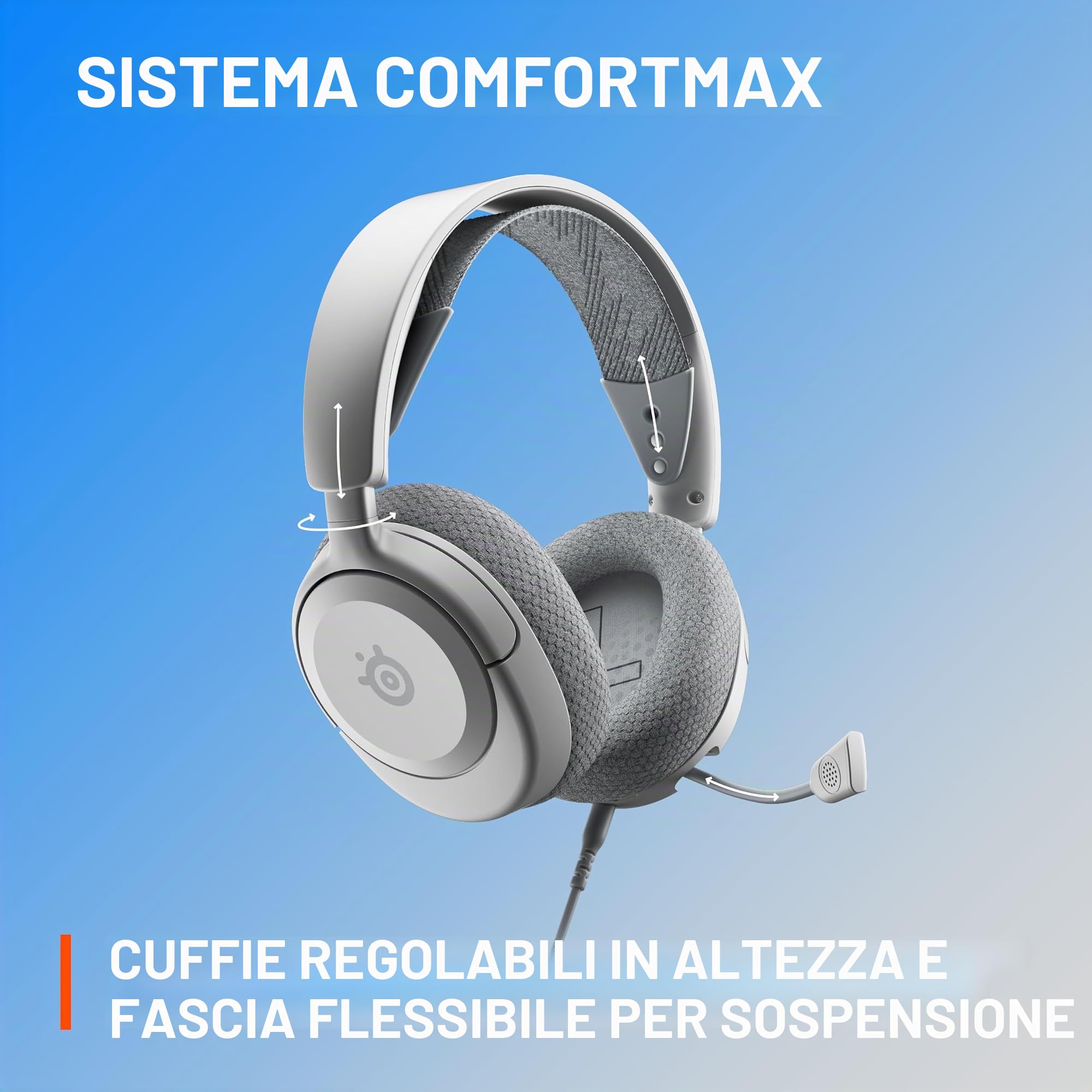 SteelSeries Arctis Nova 1P Cuffie da gioco multi-sistema - Driver Hi-Fi - Audio spaziale a 360° - Design confortevole - Durevole - Leggero - Microfono con cancellazione del rumore - PS5/PS4, PC, Xbox,