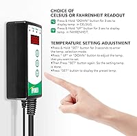 Vista 3 de iPower Controlador de termostato digital de 40-108 grados Fahrenheit para plántulas de enraizamiento y elaboración de cerveza