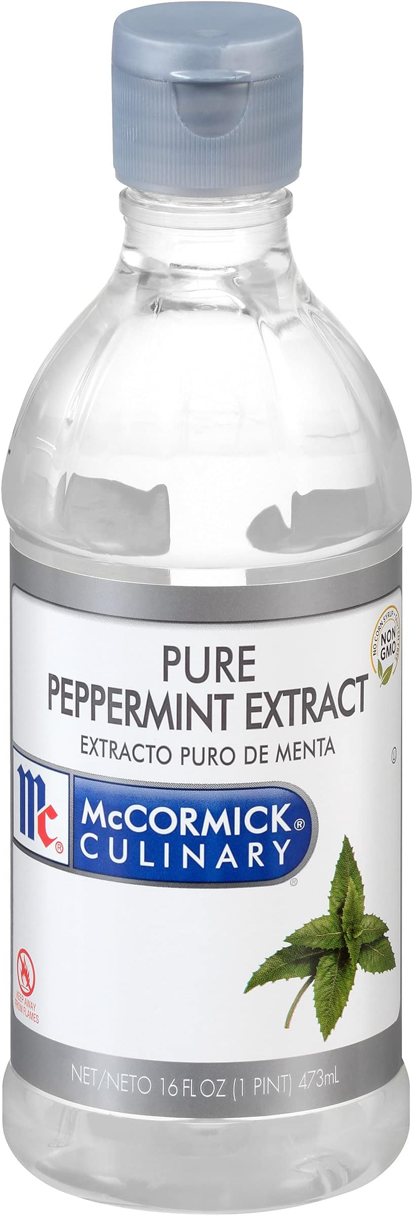 Pure Peppermint Extract, 16 fl oz - One 16 Fluid Ounce Bottle of Peppermint Extract, Made from Real Peppermint Leaves to Add Flavor to Milkshakes, Coffees, Cocktails and More