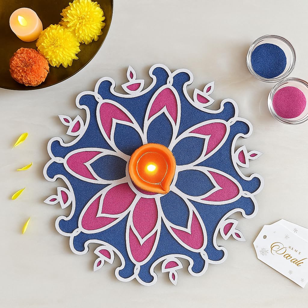 Rangoli Stencils - Peacock & Lotus Designs -9 Rangoli Stencils - Peacock & Lotus Designs -9
