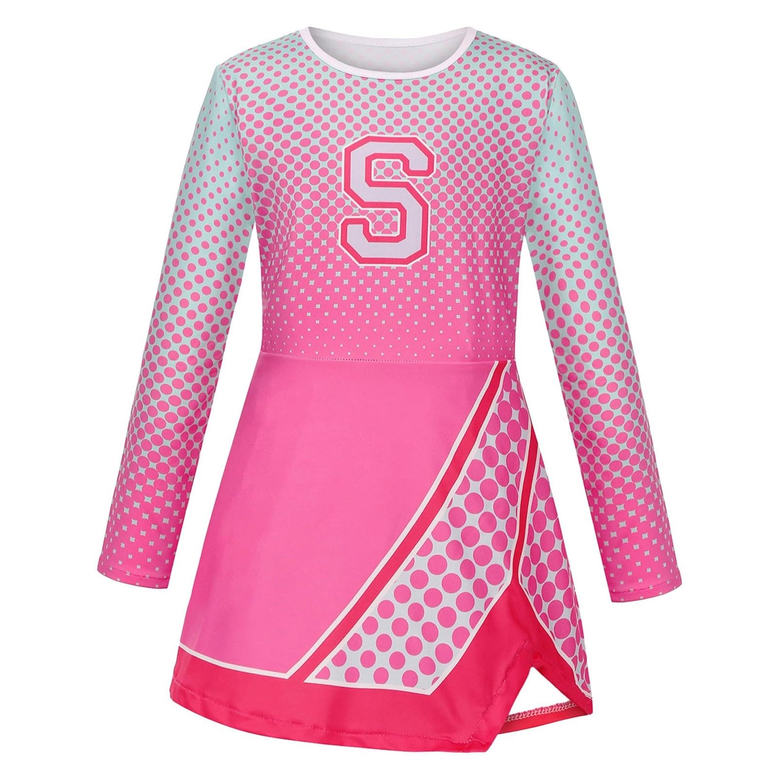 Kostüm Cheerleader Mädchen Cheerleader Kostüm Mädchen Karneval Uniform Fasching Party Kostüm mit Overall Top Haarband mit Schleife Handblumen