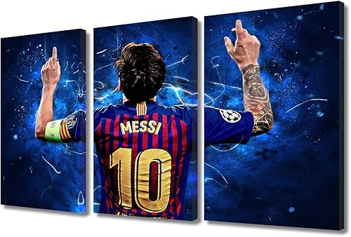 Miniatura 51 de TISHIRON 3 paneles CR7 Cristiano Ronaldo - Póster en lienzo para decoración de pared, pelota deportiva, casa moderna, para club, arena, sala