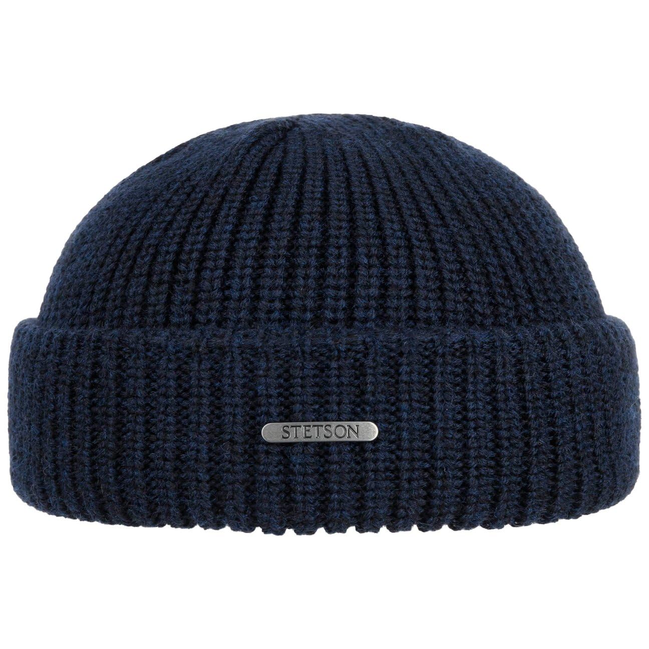 Stetson Nashville Knitted Docker Cap for Men - One Size (54-59 cm) - Made from 100% Merino Wool - Made in Italy - Rib-Knitted Wool Cap - Men's Cap - for Autumn/Winter Blue One Size