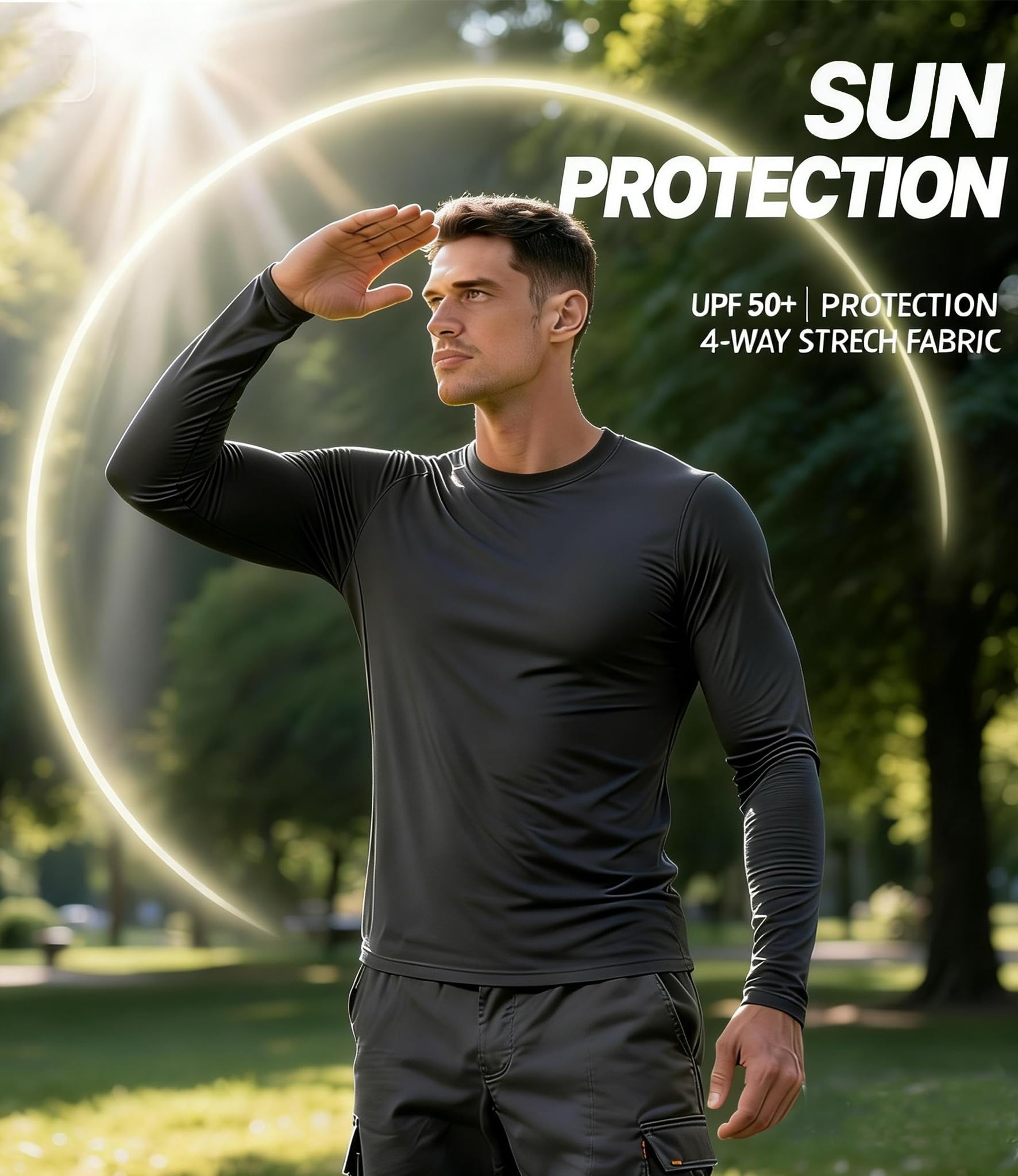Paquete de 5 Camisetas Deportivas de Manga Larga para Hombre, Secado rápido, para Correr, Gimnasio, Entrenamiento, Negro, Gris, Azul Marino, Vino, Oliva, Large