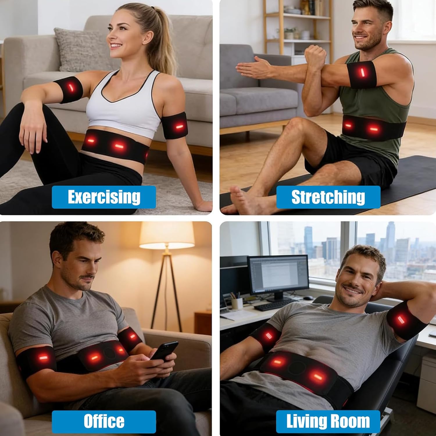 Electronic Muscle Stimulator,Muscle Fitness AB Belt,Adjustable Toning Belt,12 Modes & 19 Intensity Levels,Ab Machine Trainer for All Body, Fitness Strength Training Workout Equipment for Men and Women