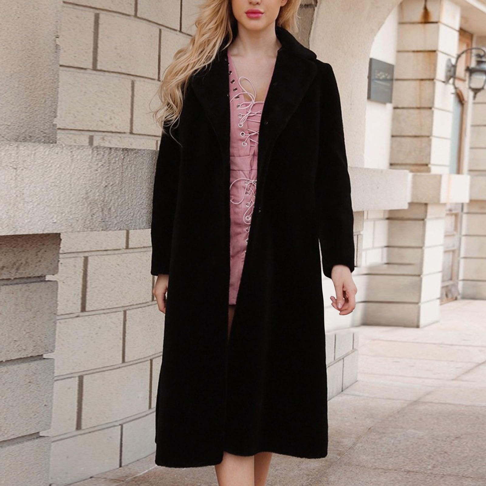 Donna Cappotto in Pelliccia Sintetica Lungo Giacca in Pelliccia Artificiale Trench Invernale Soprabito Spesso e Caldo Parka Invernale Cappotti Moda per Uscire Giacca Invernale Cappotto Per Uscire