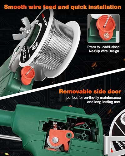 Miniatura 17 de NEWACALOX - Kit de soldador, pistola de soldadura manual automática de soldadura, herramienta de soldadura, bomba de desoldadura, pinzas para placa