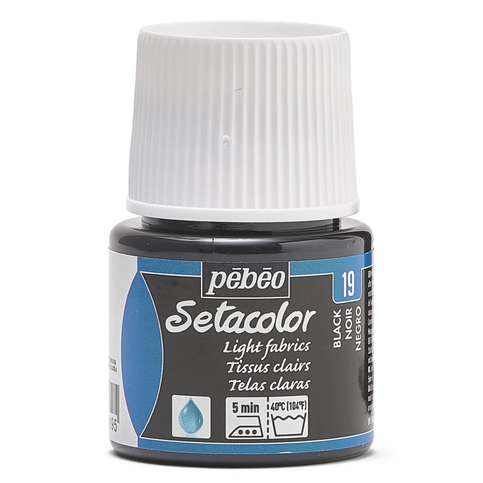 329-019 Setacolor Light Fabric Paint 45-Milliliter Bottle, Black,Black