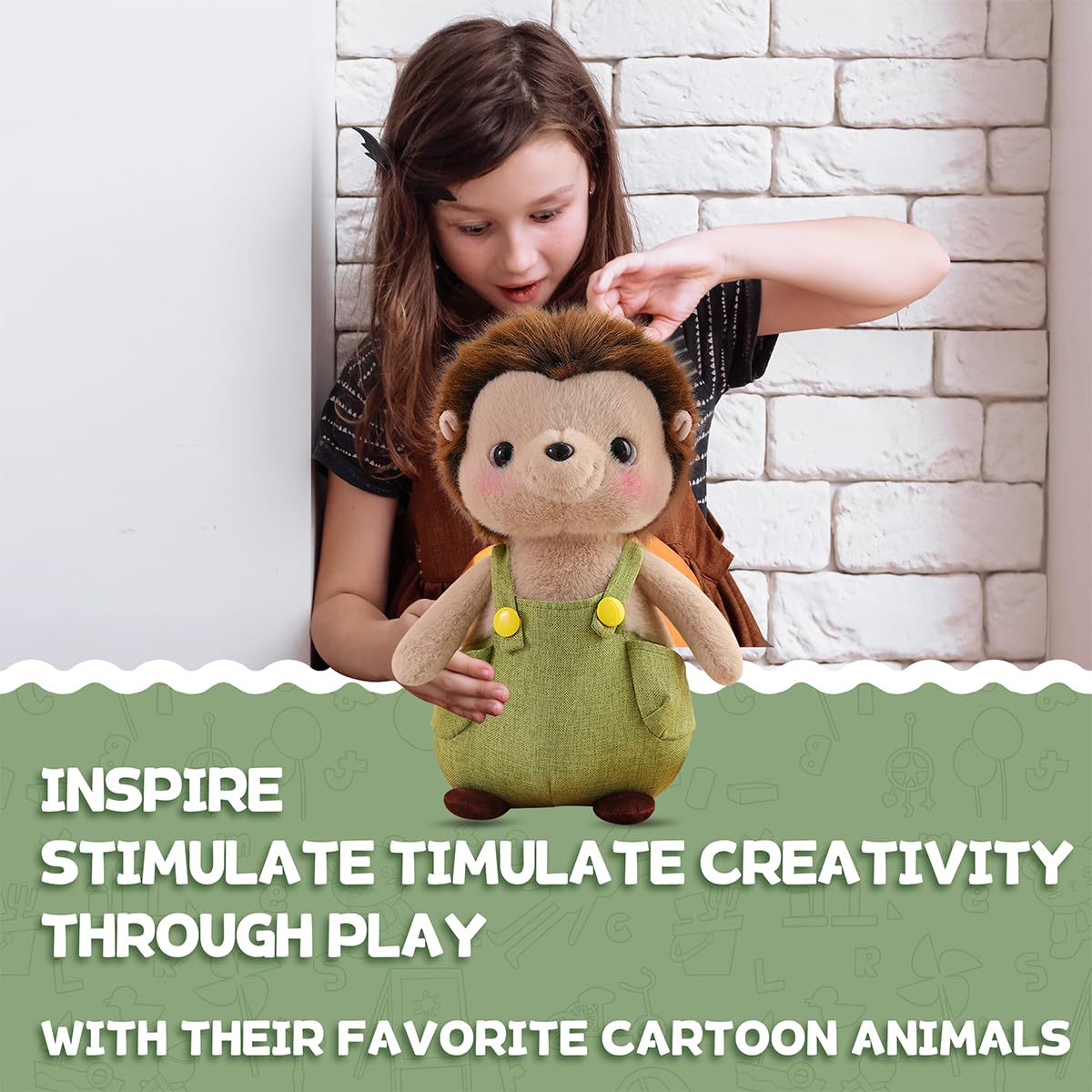 Amazon.co.jp: Gisqis ハリネズミのぬいぐるみ、14インチ ハリネズミの