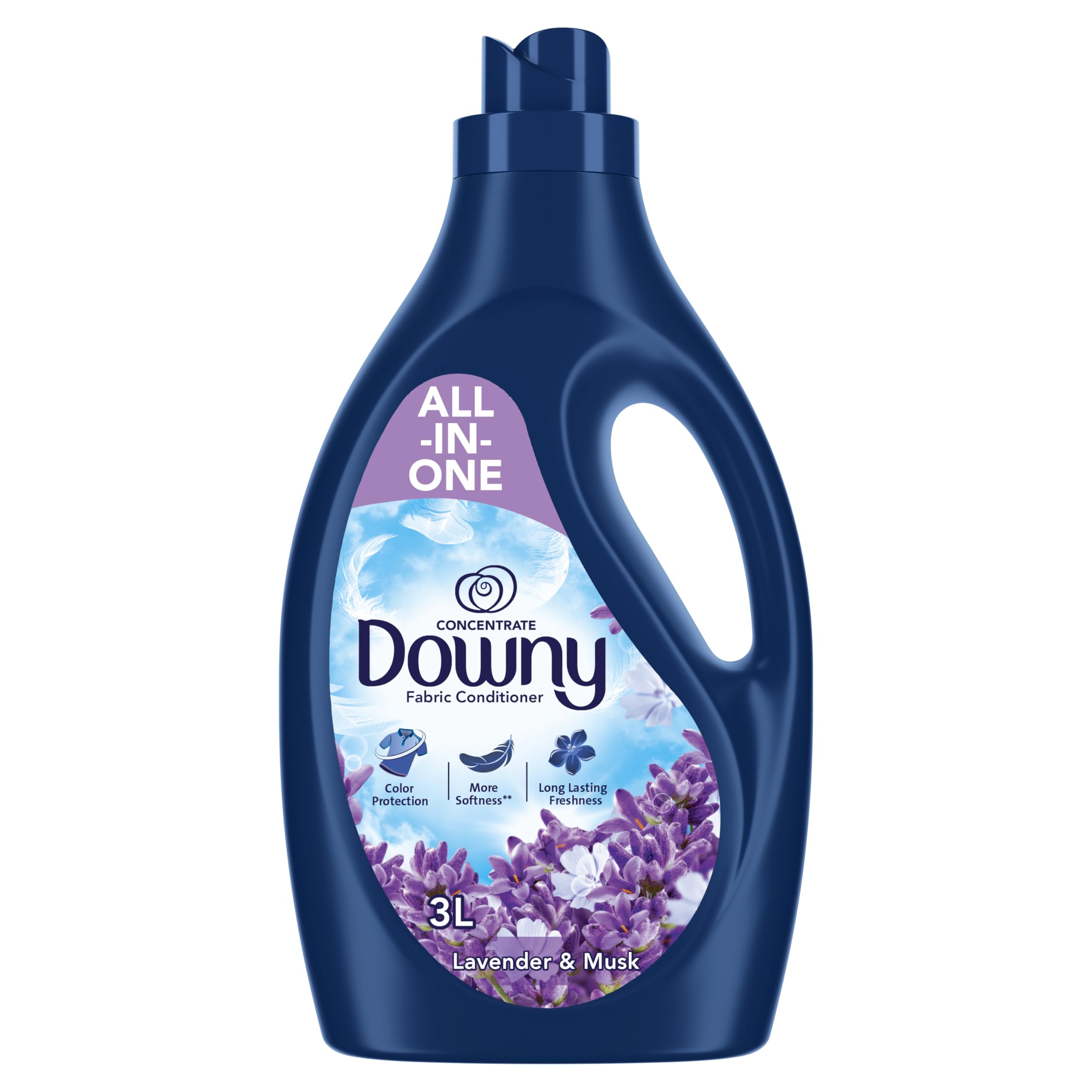 Downy Fabric Conditioner, Concentrate, Lavender & Musk Variant, Color Protection, More Softness, Longer Lasting Freshness, 3L (Item Packing may vary)