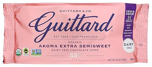 GUITTARD Chips de chocolate orgánico Akoma X Semidulce, 10 onzas