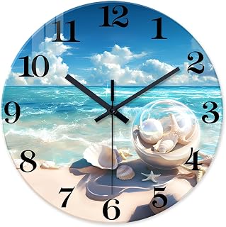 XNM Coastal Wall Clock Battery Operated 12 Inch