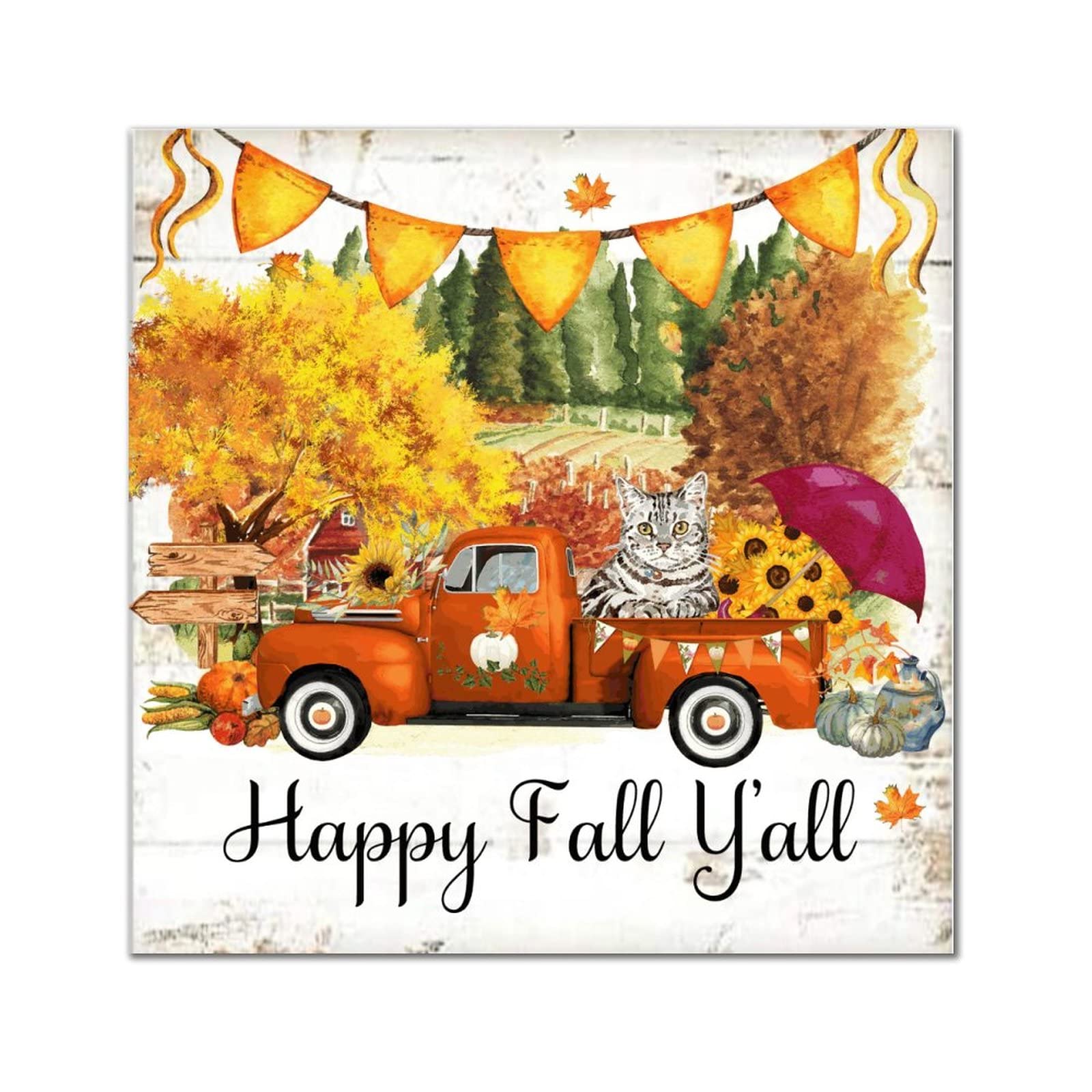 Panneau mural en bois pour habiller un mur vide avec deco automne citrouille 35cm