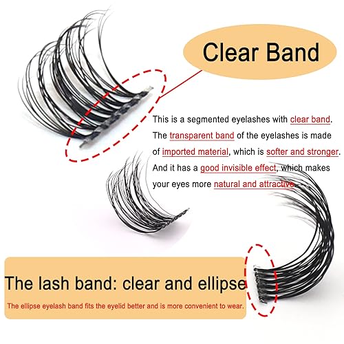 Miniatura 5 de Ahrikiss Pestañas en racimo naturales, 99 unidades, extensiones de pestañas de 10110.472 in, pestañas individuales de aspecto natural, rizos CC