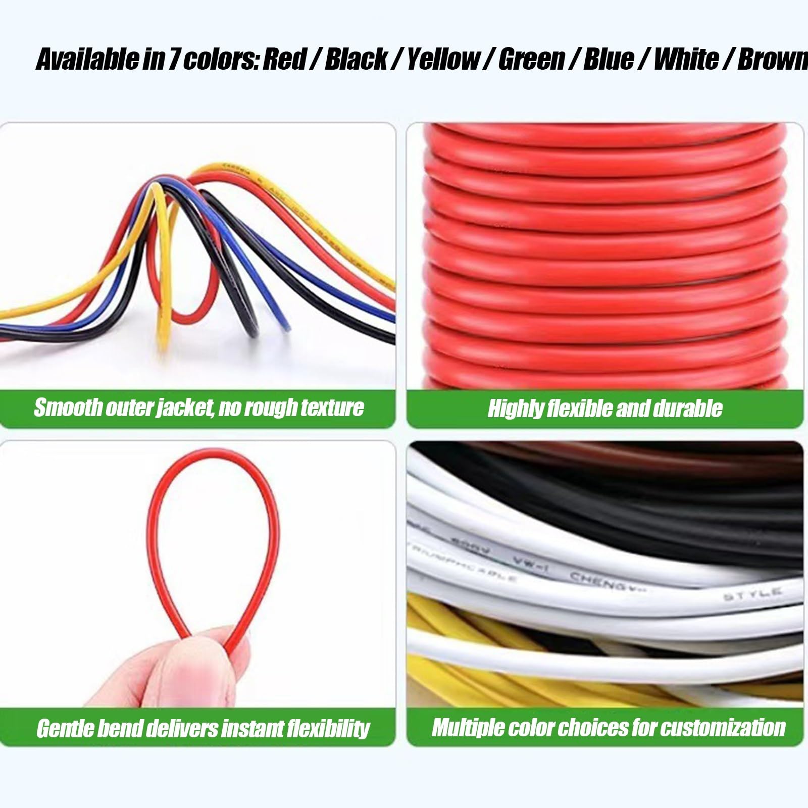 Kabel ekranowany, Przewody elektryczne 0,35 mm²–6, mm², przewód samochodowy niskiego napięcia 50 V(6.0mm²)