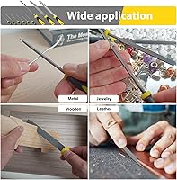 Vista 5 de Lima de acero, lima de metal, limas semicirculares/redondas y 6 limas de aguja con bolsa de almacenamiento y cepillo de acero para carpintería