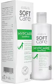 Hypcare Shampoo 300mL - Soft Care Linha Dermato By Pet Society - Para limpeza suave e hidratação ajudando a acalmar a pele reativa ou com coceira - Higiene da pele sensível ou sensibilizada, seca e extremamente ressecada de cães e gatos