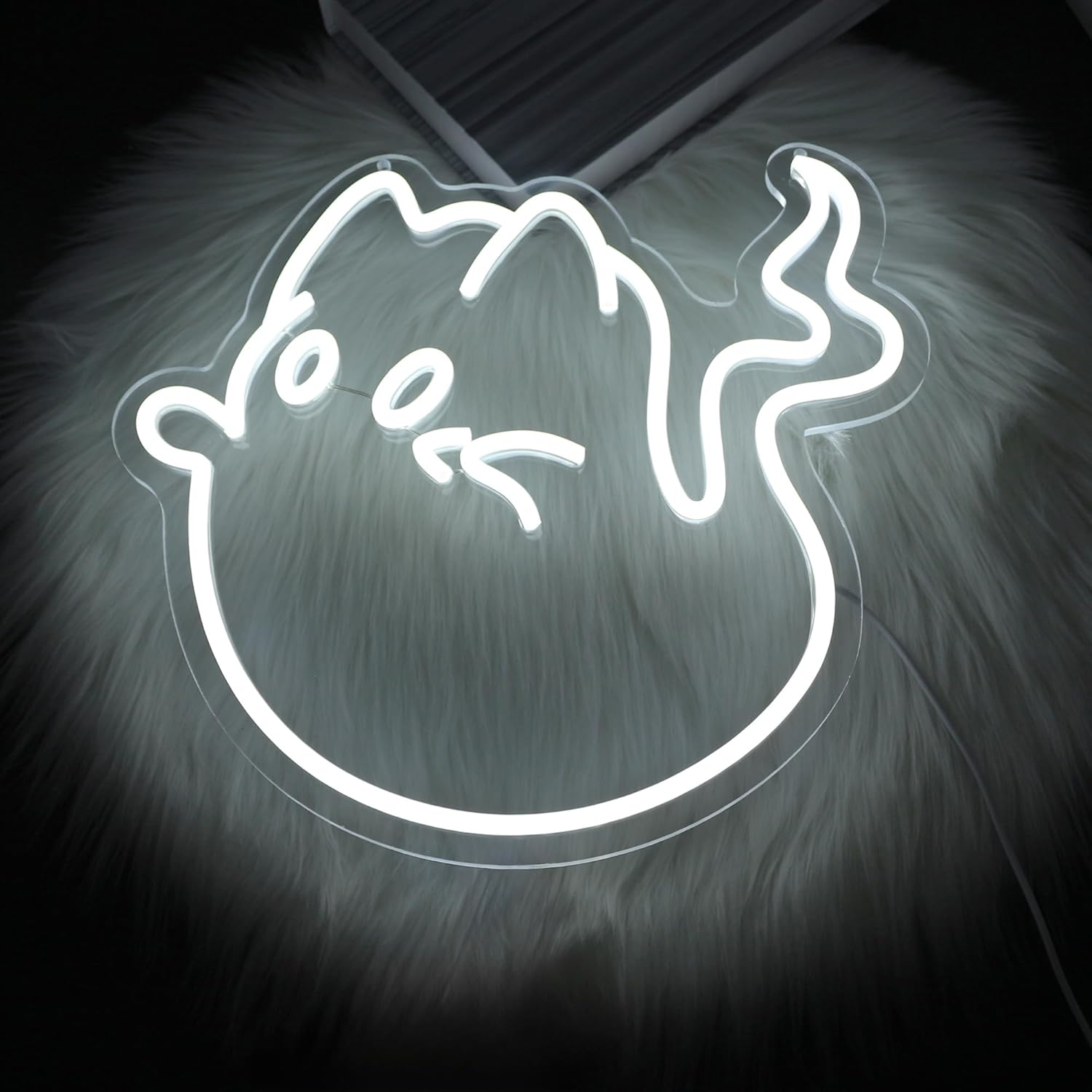 Ghost Cat Cool White Neon Sign Led Neon Lights Signs for Wall Decor USB Powered Led for Room Decoration Home Bar Game Room Party Decor - Image 3