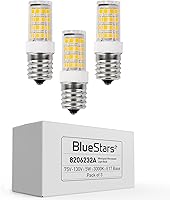 Vista 10 de BlueStars Bombilla de Microondas de 3W Base E17 8206232A Bombilla LED Regulable, 3000K Blanco Cálido, Equivalente a 40W Incandescente, 75V-130V, 240